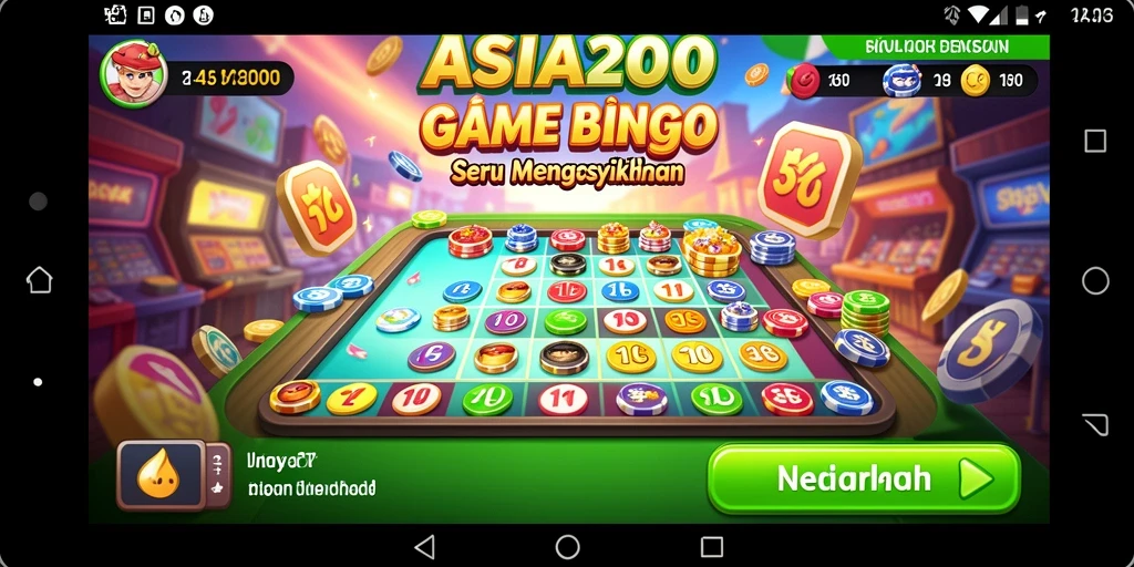 Tampilan gameplay ASIA200 dengan kartu bingo yang penuh warna.
