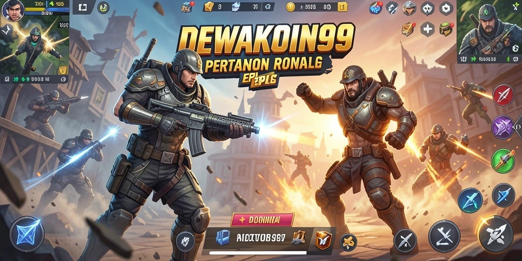 Tangkapan layar dari gameplay mendebarkan DEWAKOIN99 di medan perang Battle Royale.