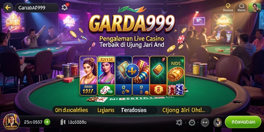 Tampilan gameplay GARUDA999 yang mendebarkan di Live Casino.