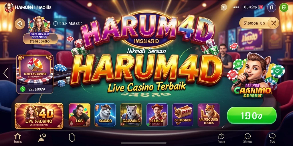 Tampilan gameplay Live Casino yang seru dan interaktif di HARUM4D.