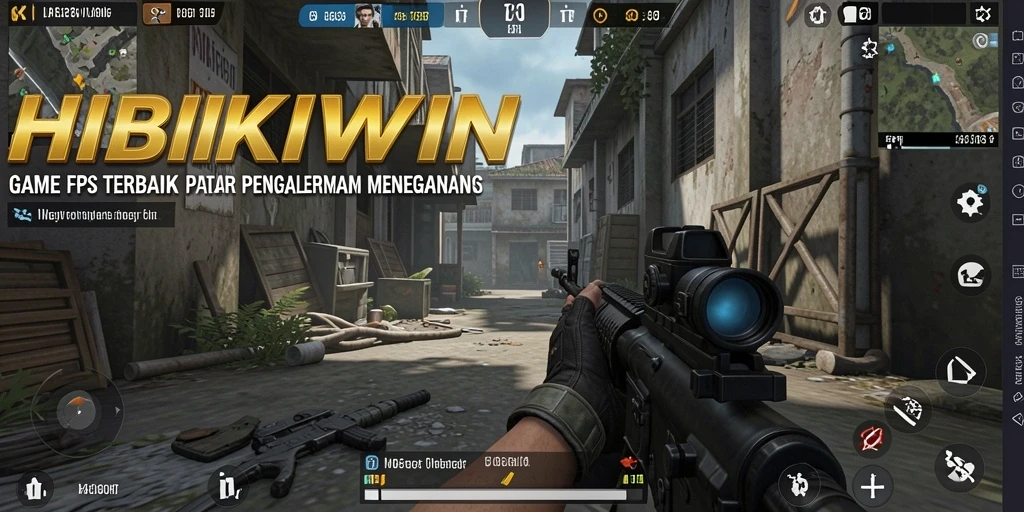 Screenshot gameplay HIBIKIWIN yang mendebarkan dalam mode FPS.
