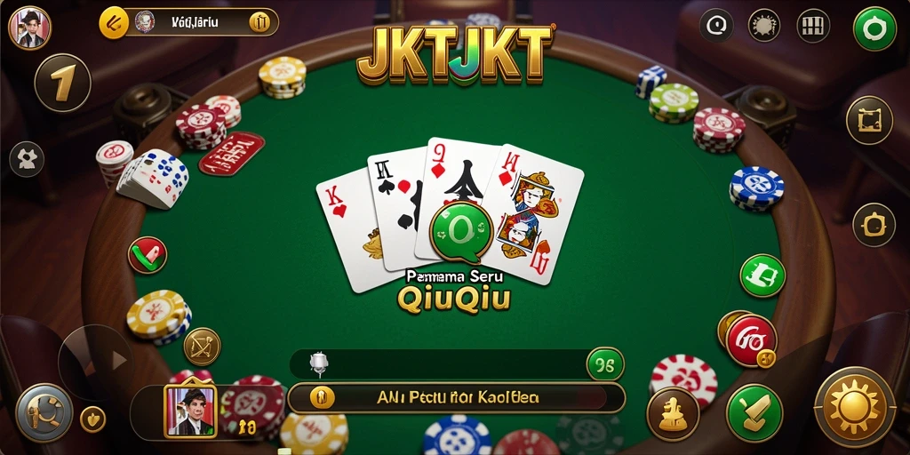 Tampilan gameplay seru permainan QiuQiu di JKTJKT.