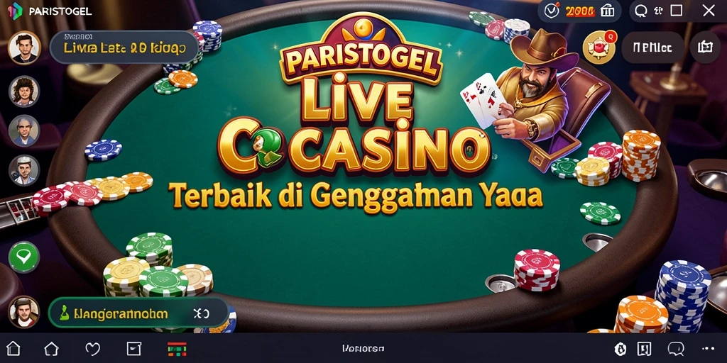 Screenshot PARISTOGEL menampilkan dealer langsung dan permainan kasino yang mendebarkan.