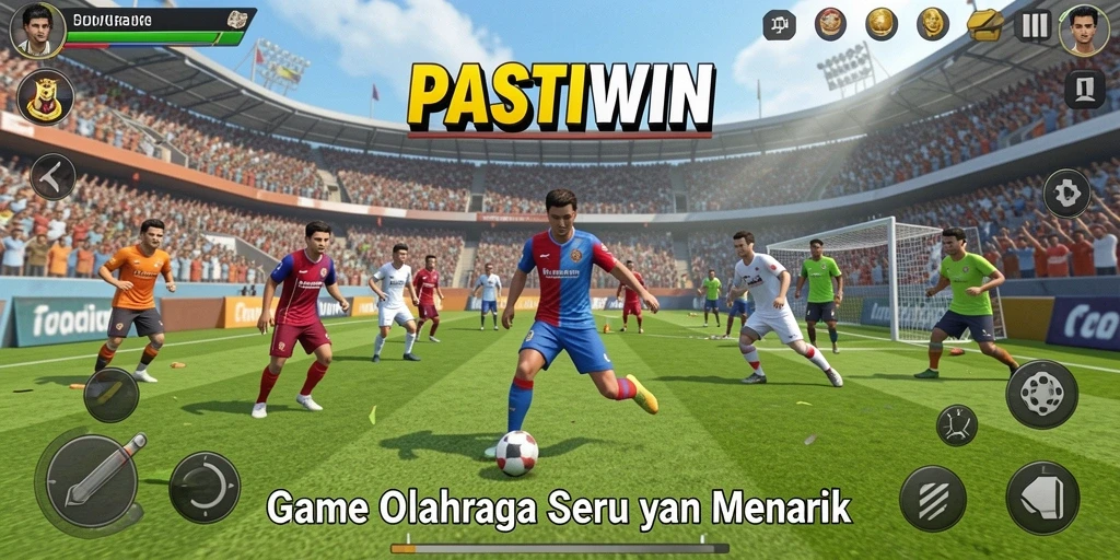 Screenshot PASTIWIN menampilkan aksi seru dalam game olahraga.